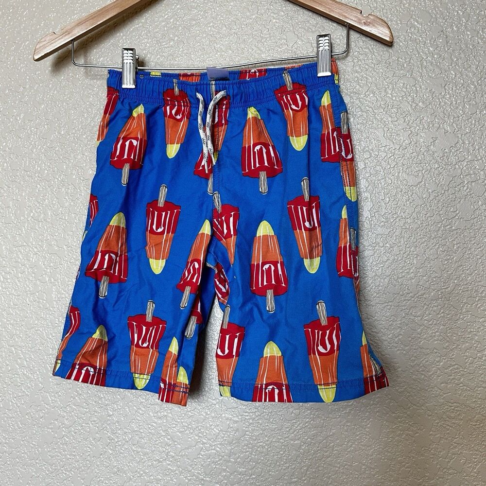 mini boden boys 7-8 Popsicle Swim Trunks Longer Lined